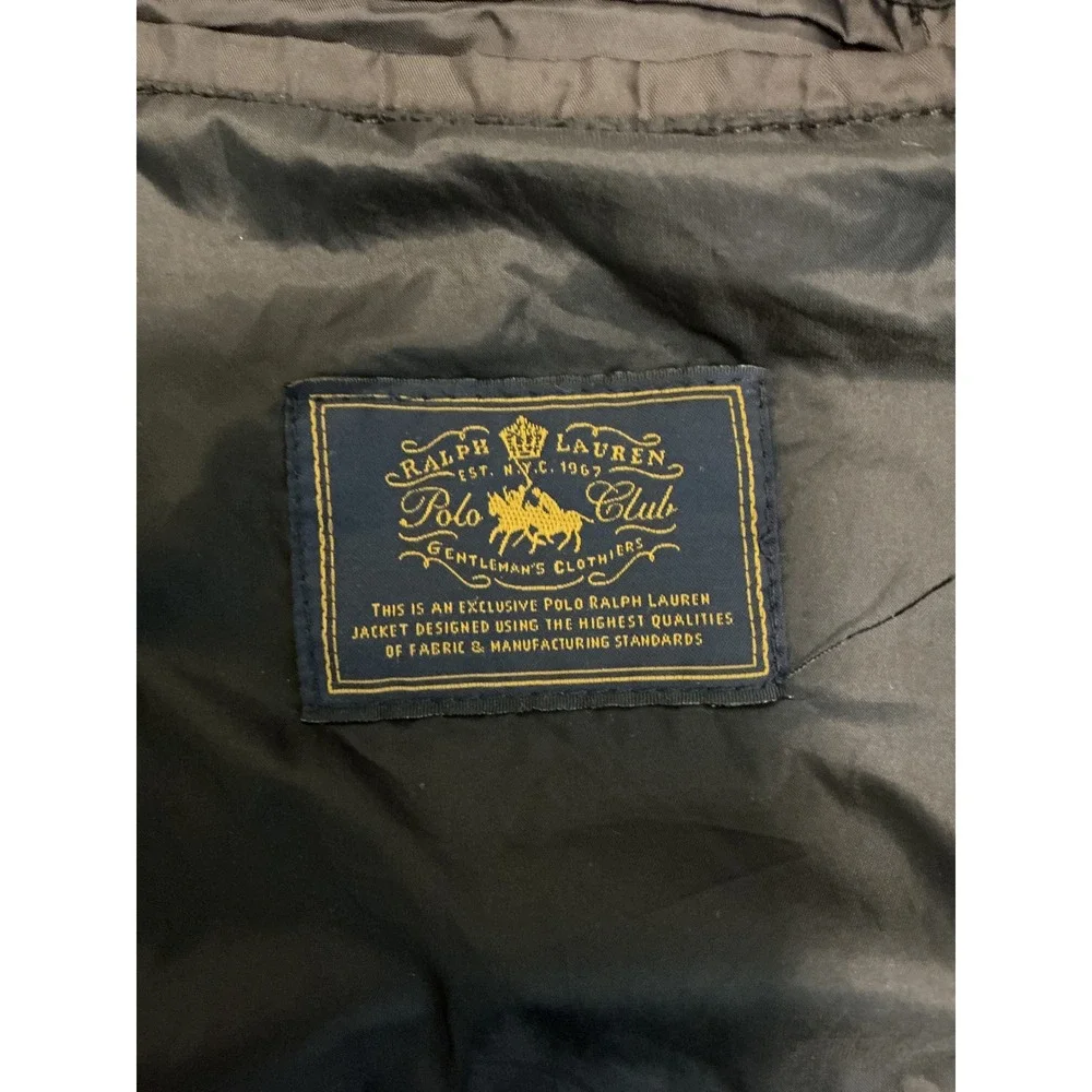 Polo Ralph Lauren Mens Quilted Jacket Black Diamond Quilt Polo Club Coat Medium